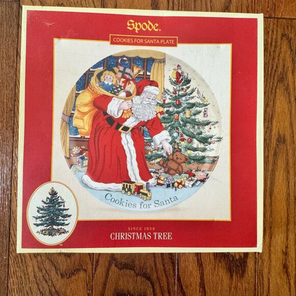 Spode Christmas Tree Cookies For Santa Plate 9" 4056317 Box Macy's Holiday - Picture 3 of 15